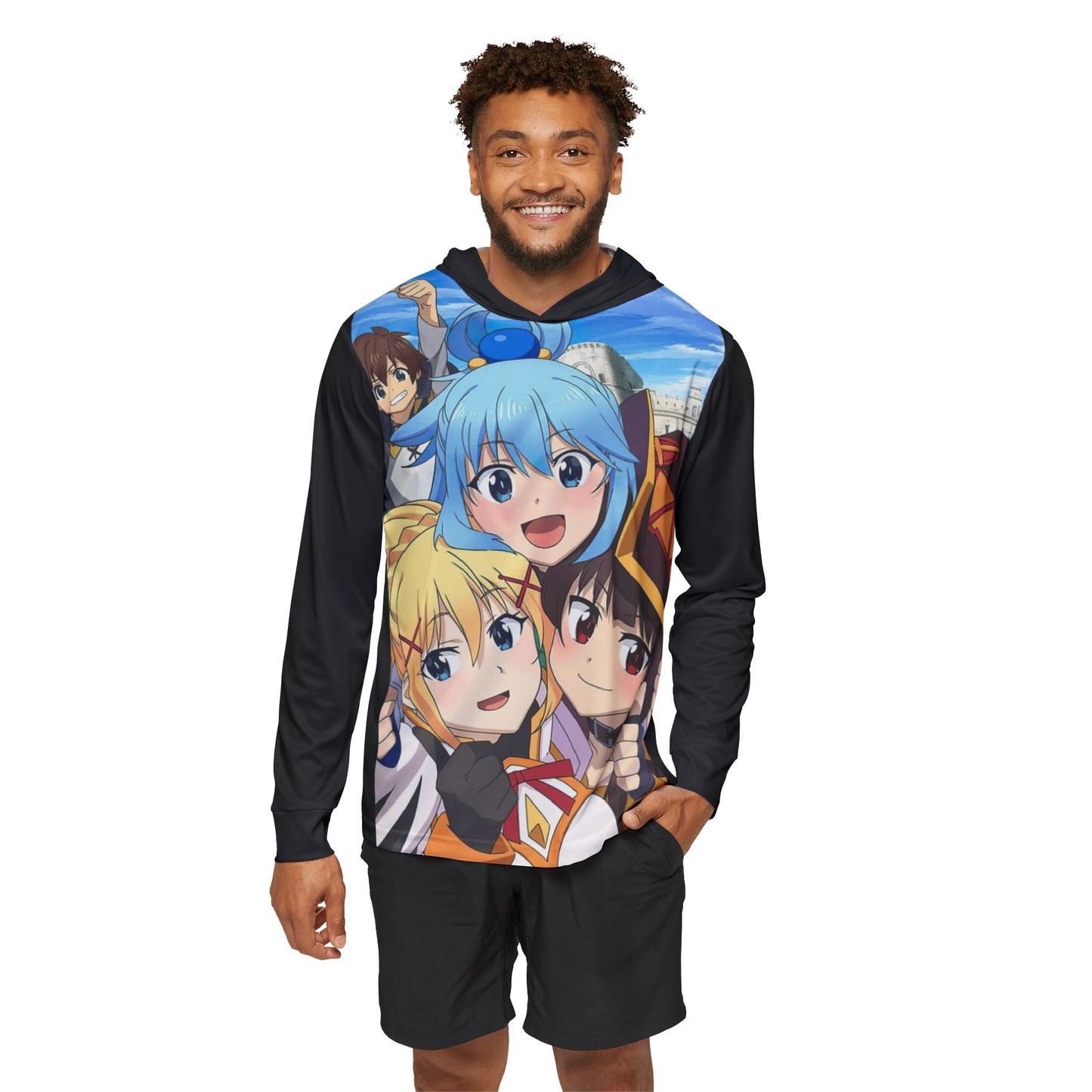 kono suba Men's Sports Warmup Hoodie (AOP)